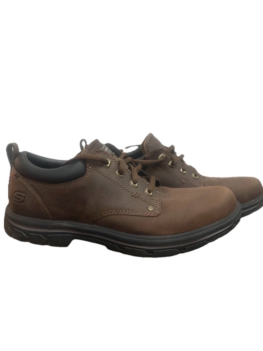 Skechers Relaxed Fit Memory Foam Brown Work Casual Shoes Men’s Size 11